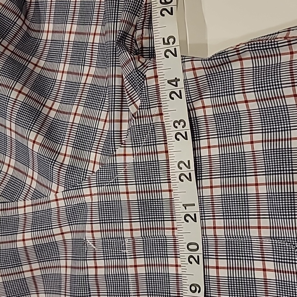 Tommy Hilfiger Plaid Wide Collar Regular Fit Sport Shirt Red Black 16.5 34/35 - Picture 10 of 10